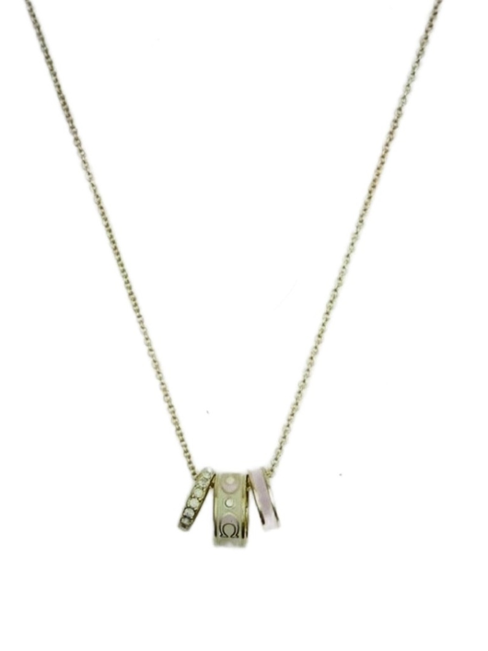NEW Coach Signature C Rondell Necklace Gold/Pink Luxe Charms 16” - 18”  #CBW28